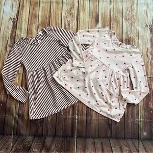 Tahari Girl's Long Sleeve Round Neck Fit and Flare Dress Set of Two Size 8